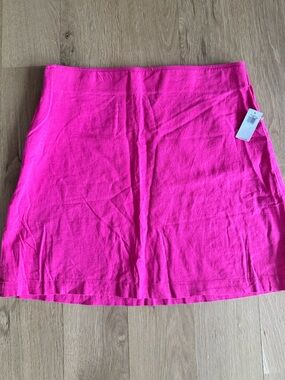 Old Navy Linen Blend Hot Pink Mini Skirt NWT Size Large Summer Beach Barbiecore